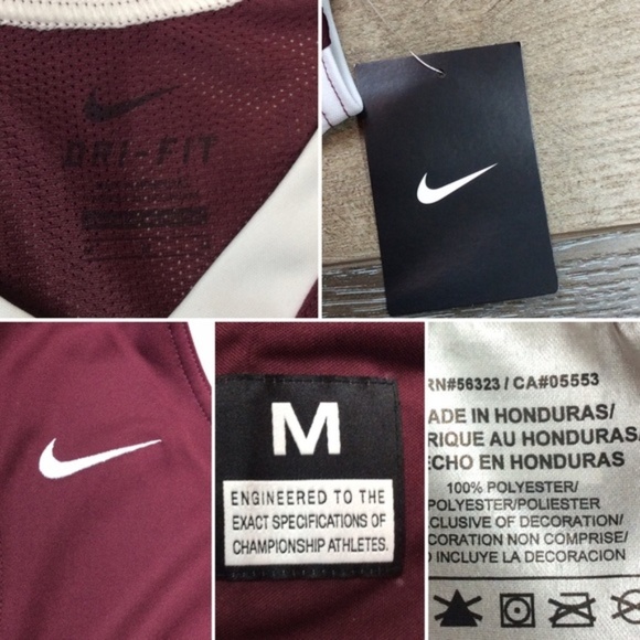 Nike Sleeveless Basketball Jersey Red Medium Red - Picture 4 of 5